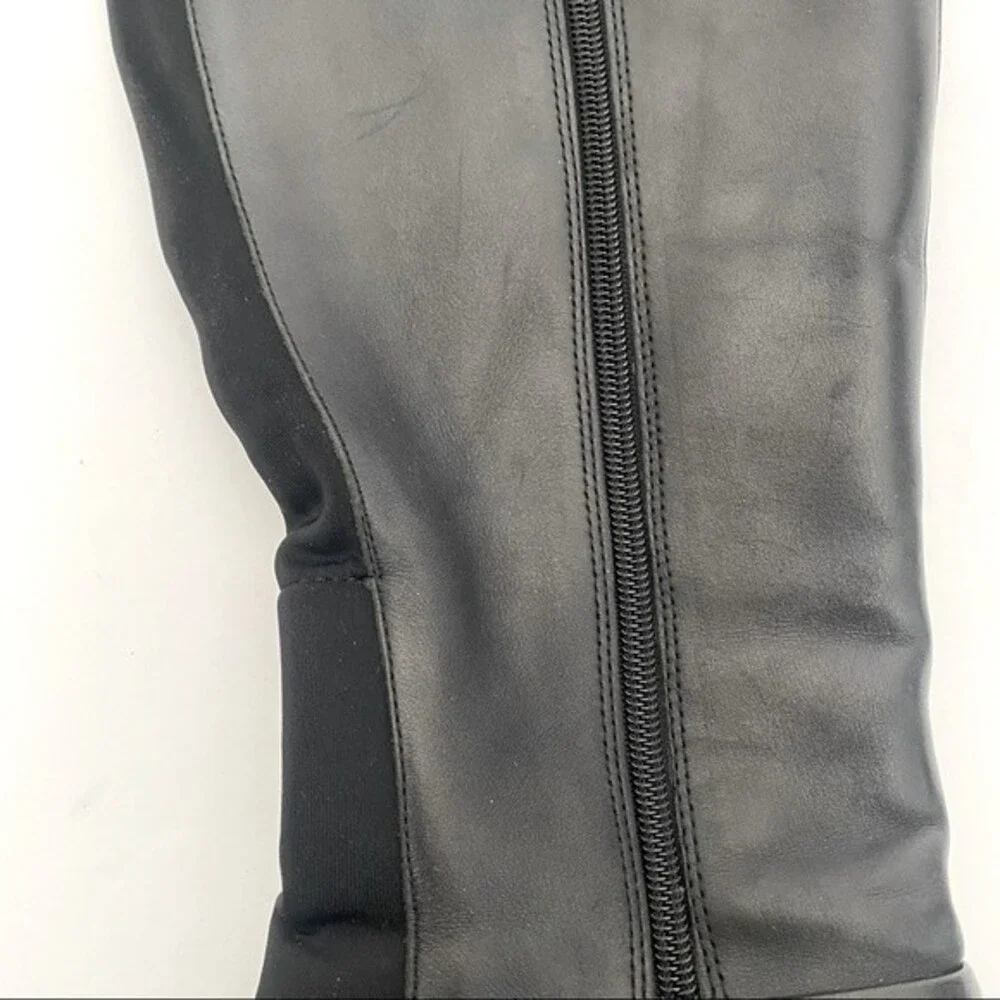 Me too Harlow Black Leather Over the Knee Boots Size 9 1/2